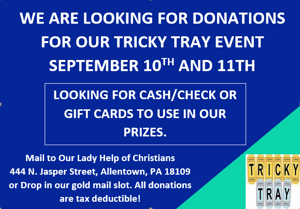 H ere is our Tricky Tray Flyer! We have some good homemade food ...